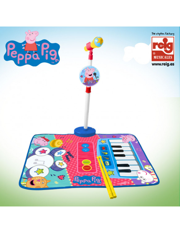Peppa Pig Alfombra Batería Y Piano, Micro y Soporte