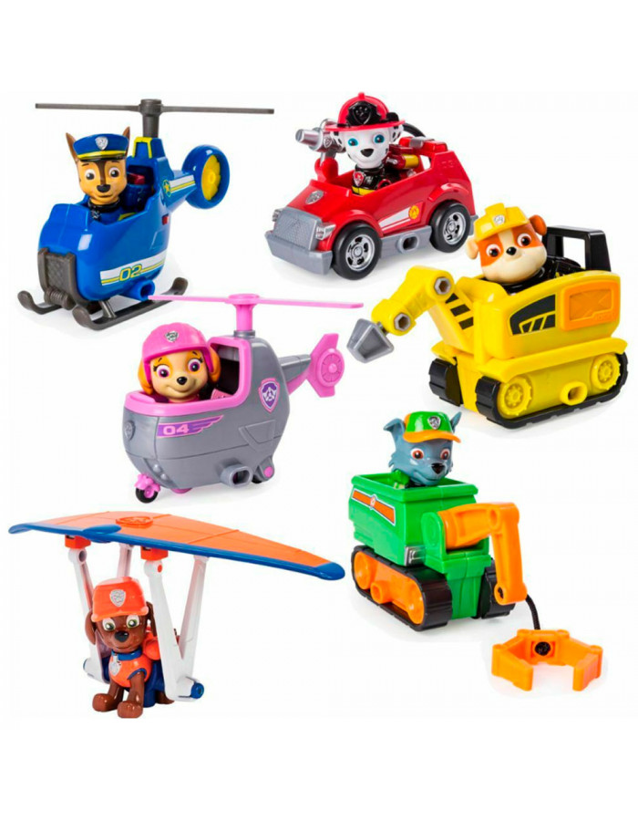 paw patrol con sus carros