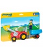 Playmobil 6964 1.2.3 Tractor Con Remolque